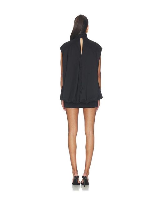 Prabal Gurung Black Tie-Neck Cocoon Mini Dress