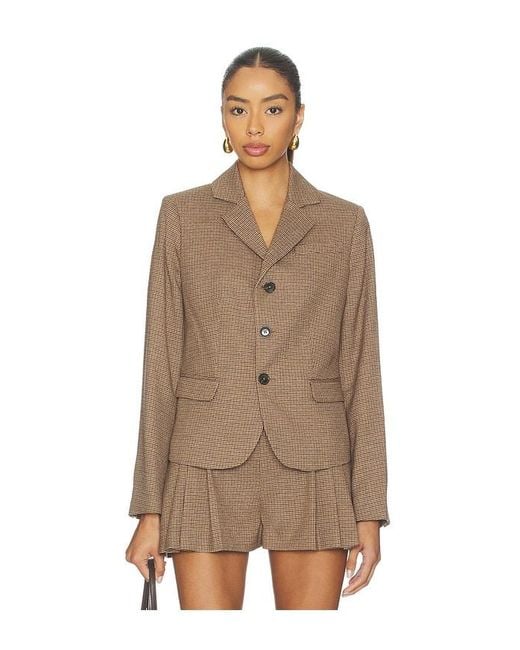 FRAME Brown Plaid Riding Blazer