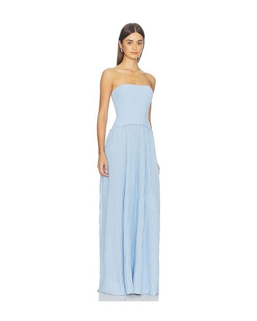 Solid & Striped Blue The Strapless Soglio Dress