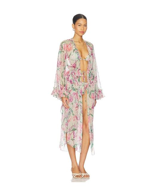 PATBO White Honey Flower Long Robe Cover Up