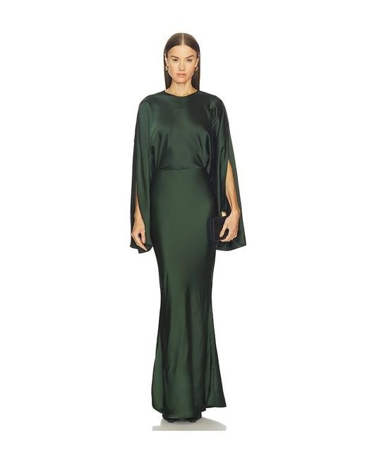 Norma Kamali Green Reverse Obie Gown