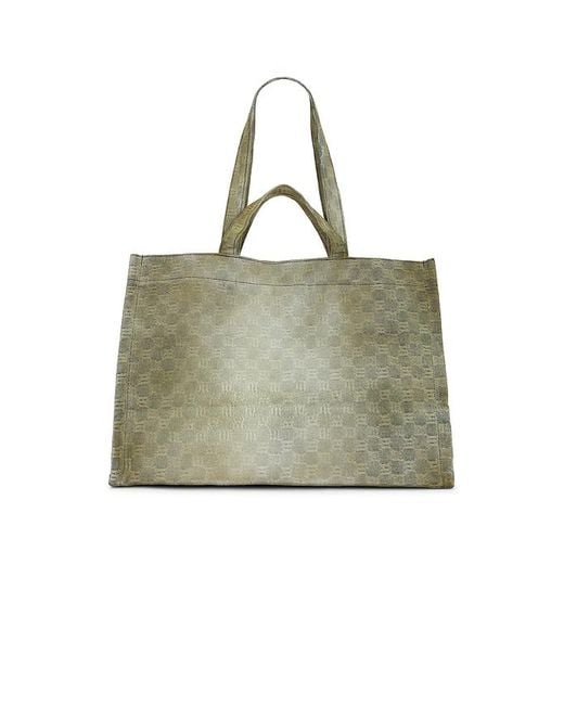 M I S B H V Green Monogram Tote Bag for men