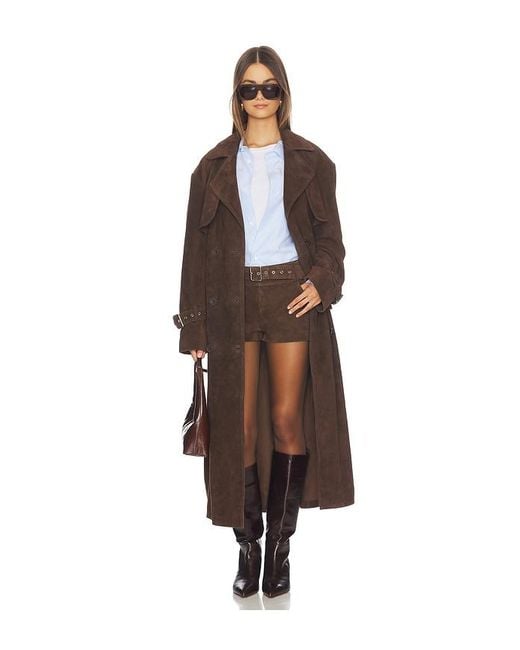 OW Collection Brown Zade Trench Coat
