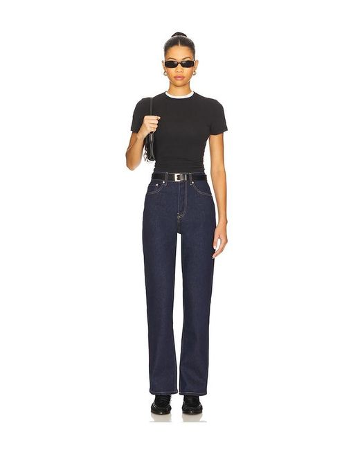EB DENIM Blue High Rise Straight Jean