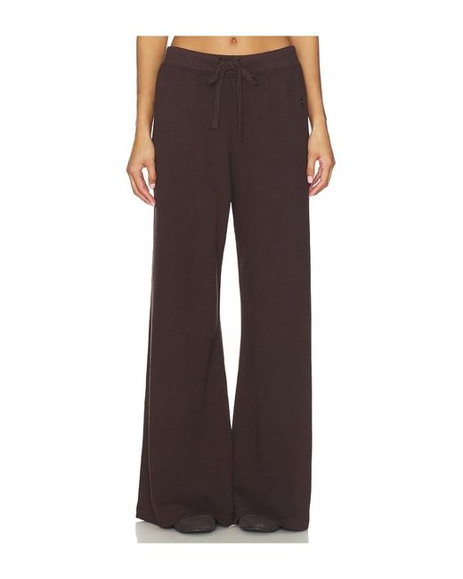 ÉTERNE Brown Drawstring Lightweight French Terry Wide Leg Sweatpant