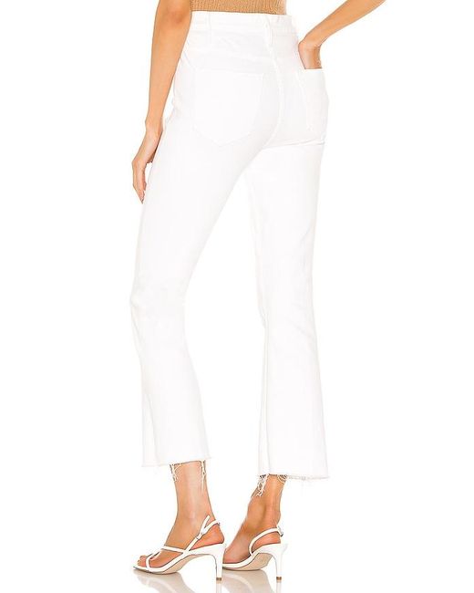 Mother White The Hustler Ankle Fray Jeans