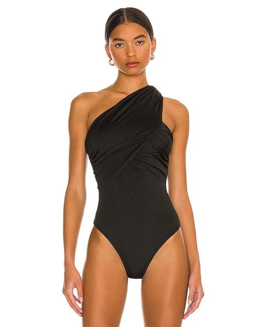 superdown White Bailee One Shoulder Bodysuit