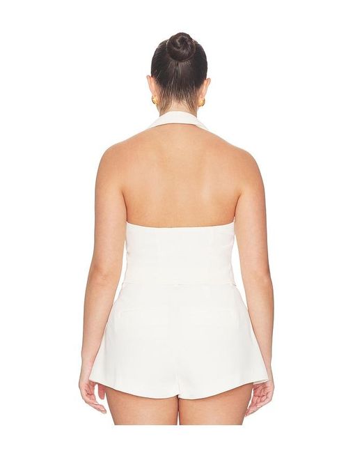 GOOD AMERICAN White Luxe Suiting Halter Vest