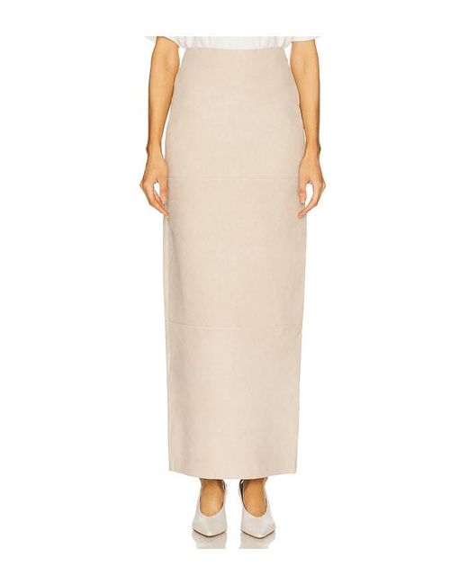 L'academie White 'Academie By Marianna Kofi Suede Maxi Skirt
