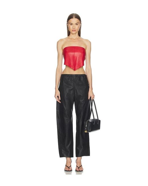 La Ligne Black Leather Barrel Leg Colby