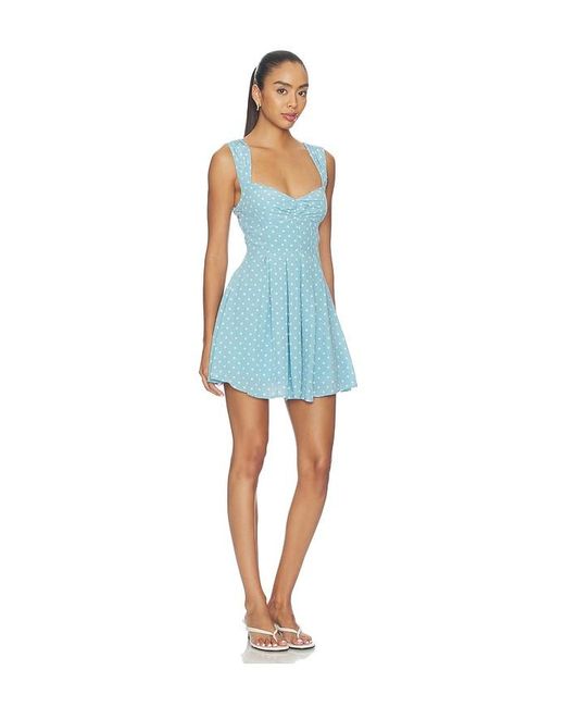 For Love & Lemons Blue August Mini Dress