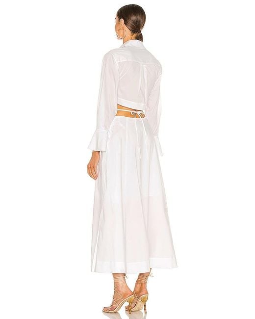 Jonathan Simkhai White Alex Pleated Cut Out Dress
