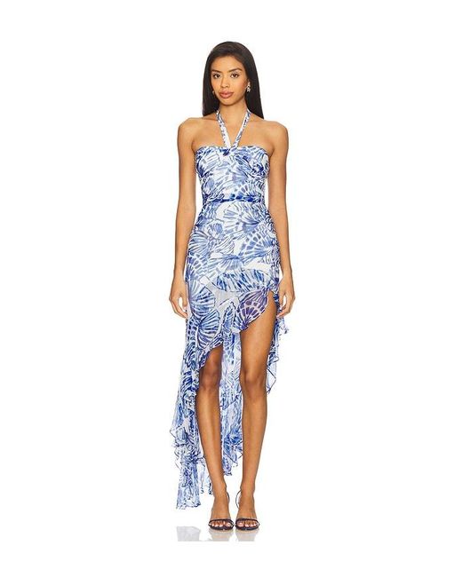 Amanda Uprichard Blue Kleid Marabou