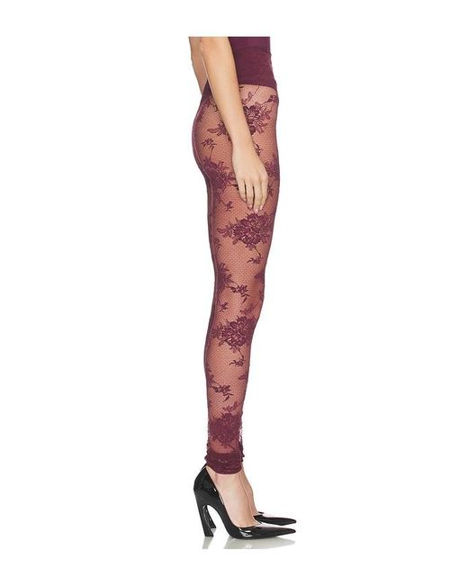 ANDAMANE Red Zillah Lace Leggings