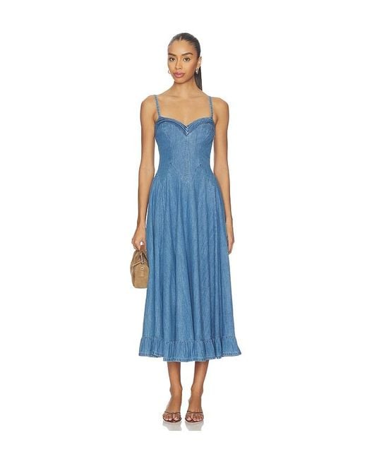 Free People Blue Another Season Midi Dress