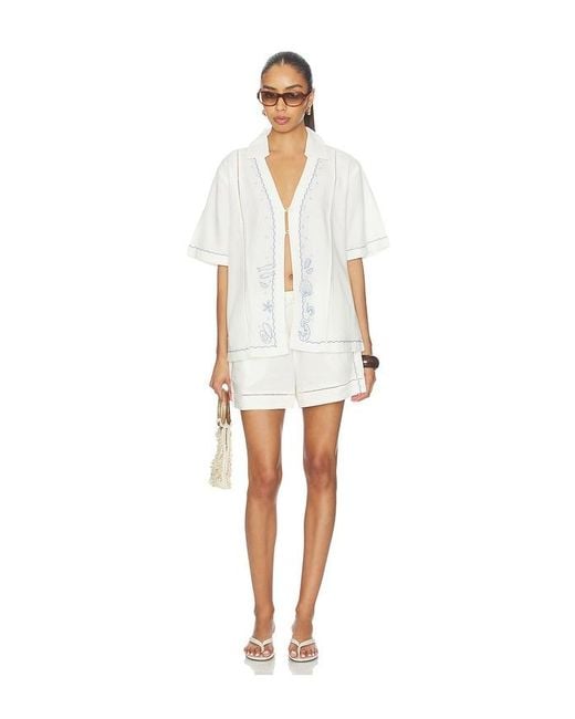 LSPACE White La Mer Shorts