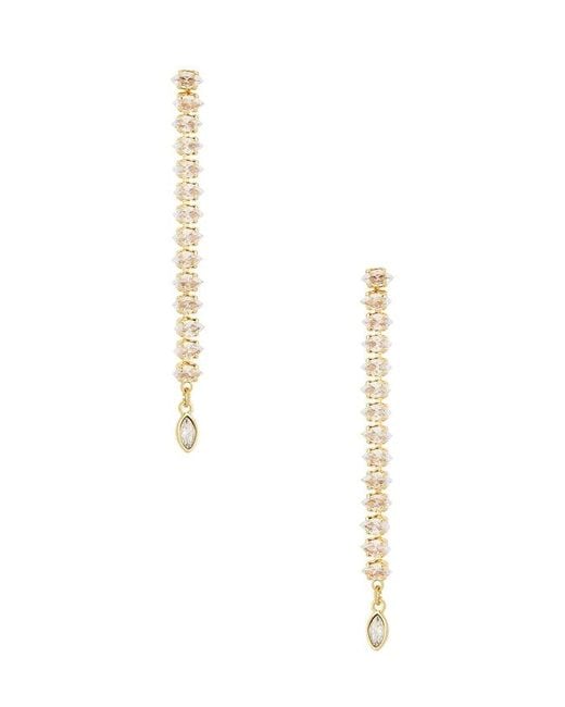 Ettika White Marquise Edge Linear Earrings