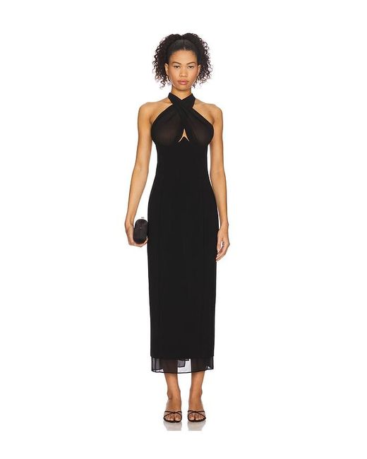 Camila Coelho Black Luzina Midi Dress