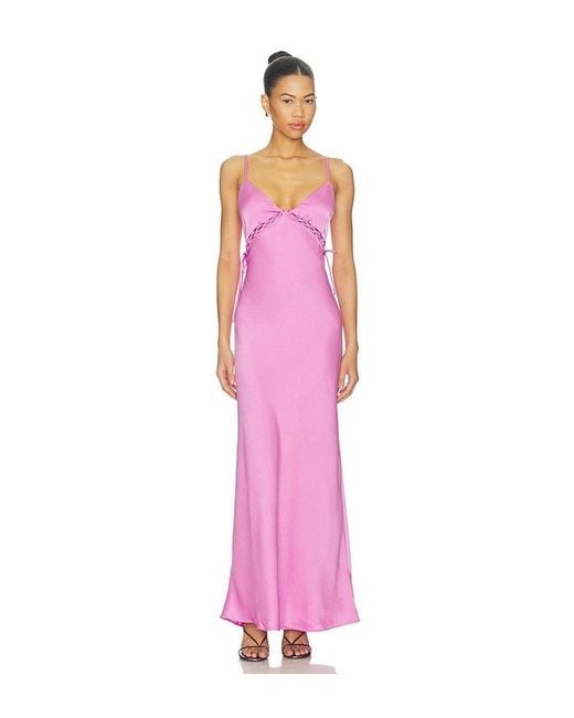 MINKPINK Pink Chiara Lacing Detail Maxi Dress