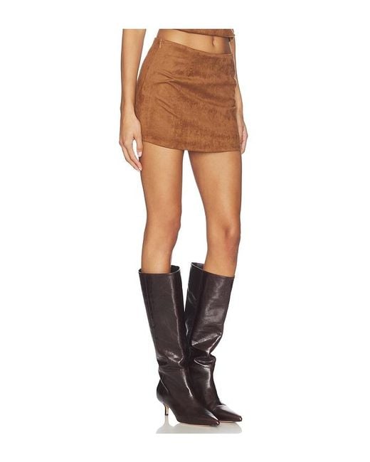 ALL THE WAYS Black Aiya Faux Suede Skirt