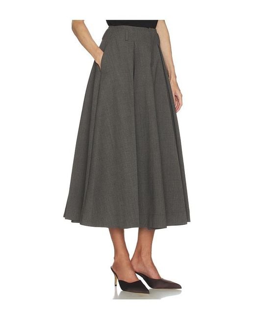 Helsa Gray Wool Blend Pleated Skirt