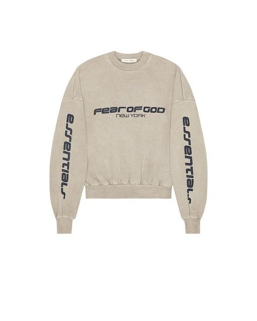 Fear Of God Gray Cropped Relaxed Sweatshirt for men