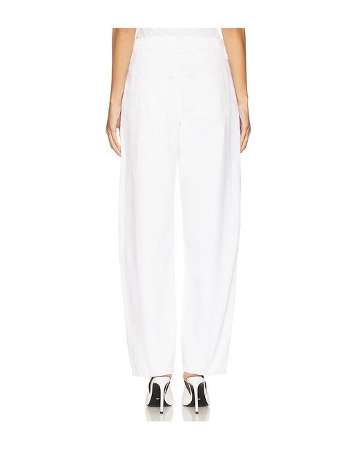 FRAME White Low Slung Barrel Jeans