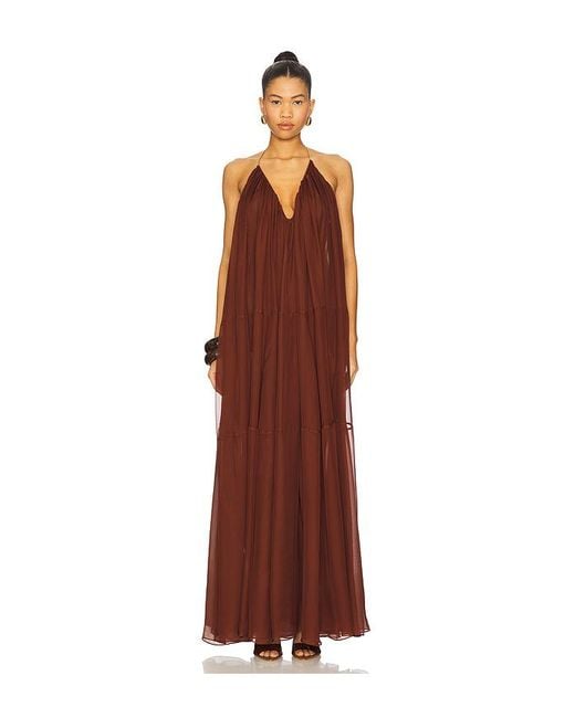 retroféte Red Arlet Chiffon Dress