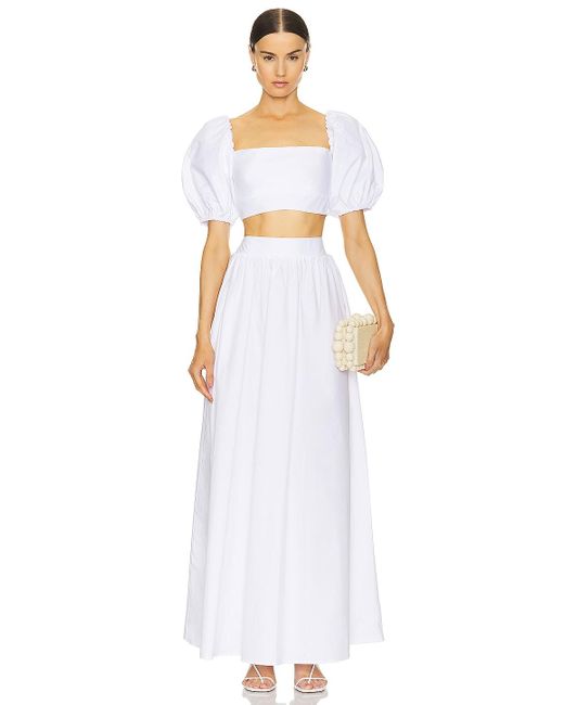 Susana Monaco Long Poplin Skirt White