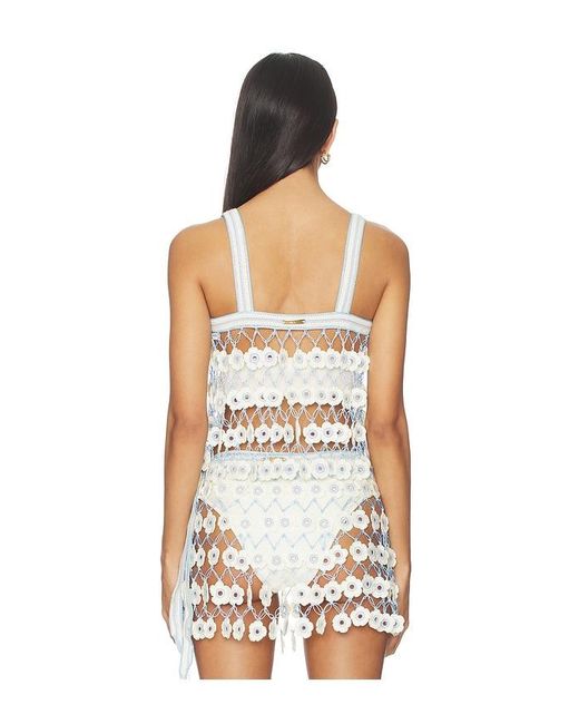 MY BEACHY SIDE Blue Fleur Hand-Crocheted Top