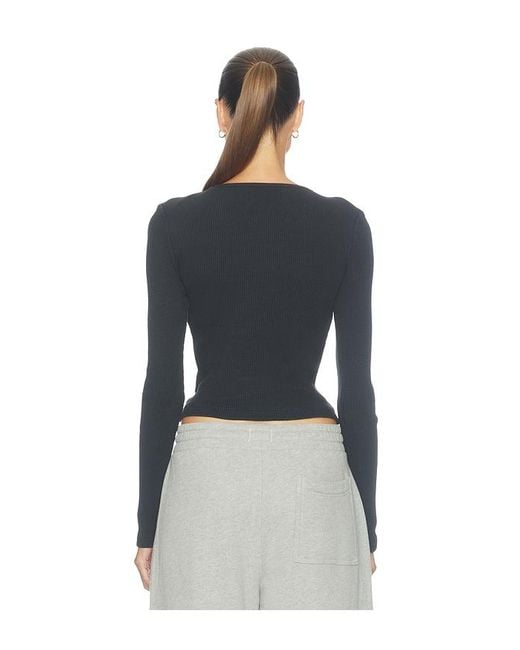 Citizens of Humanity Blue Long Sleeve Baby Waffle Tee