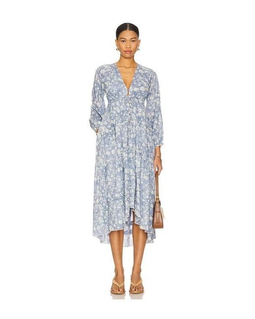 Free People Blue Pappiet Midi Dress