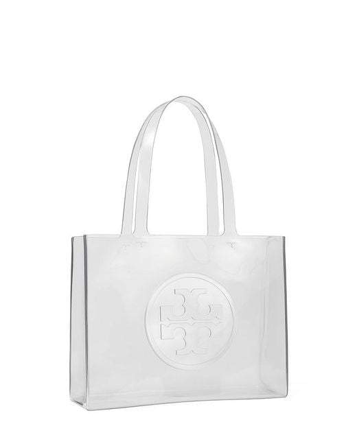 Tory Burch White Ella Clear Small Tote