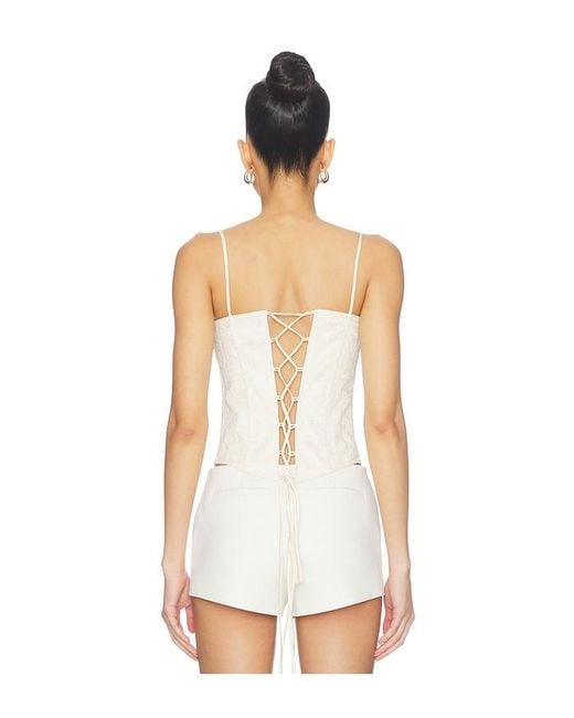 Kim Shui White Yun Tassel Knot Corset Top