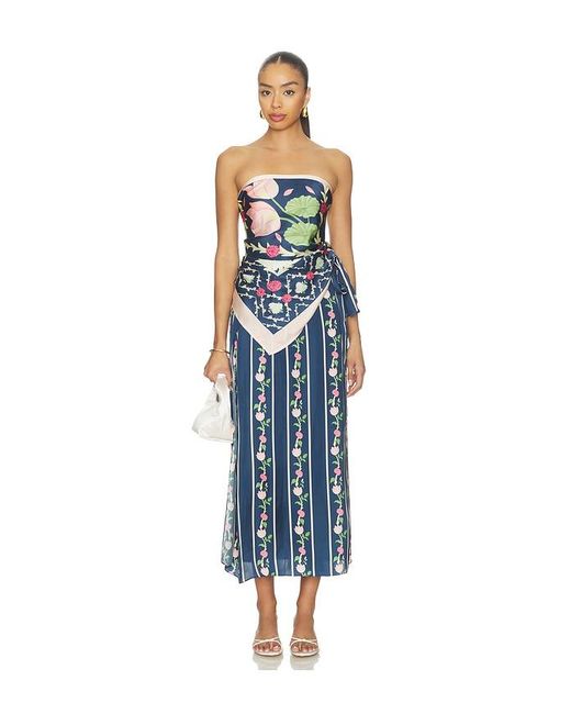 VERANDAH Blue Toran Silk Luxe Skirt