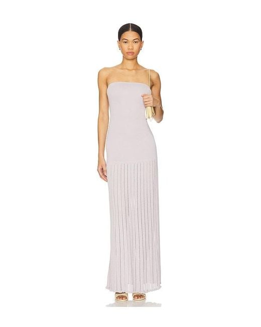 LPA White Mikayla Strapless Maxi