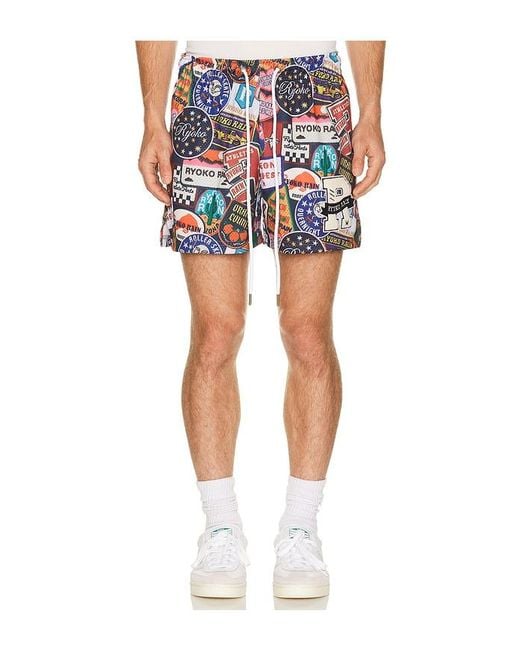 Ryoko Rain Blue Patch Collection Shorts for men