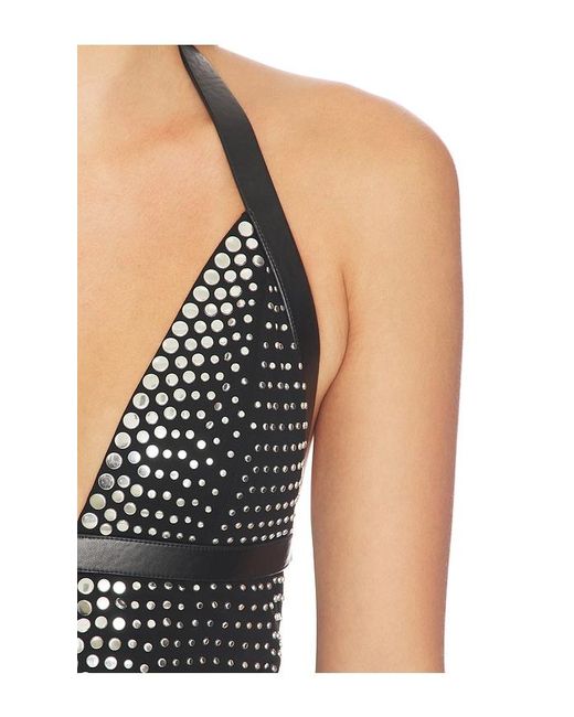HAELO Black Gradient Studded Mini Dress