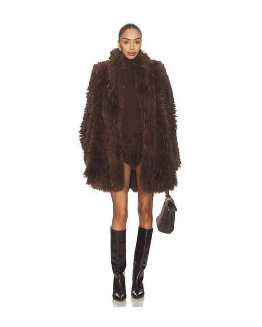 CULTNAKED Brown Faux Fur Delight Coat