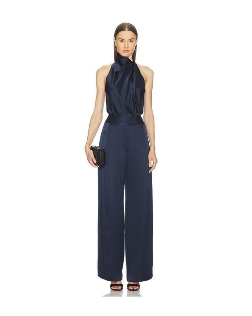 The Sei Blue Draped Halter Top