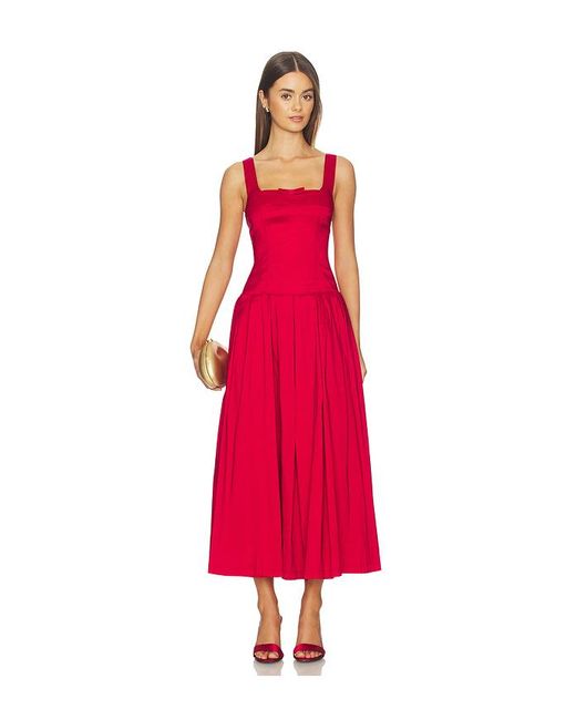 LPA Red Audrey Midi Dress
