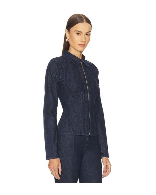 GRLFRND Blue Danielle Bustier Jacket