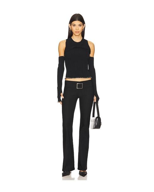 PRIVATE POLICY Black Twist Front Knit Top