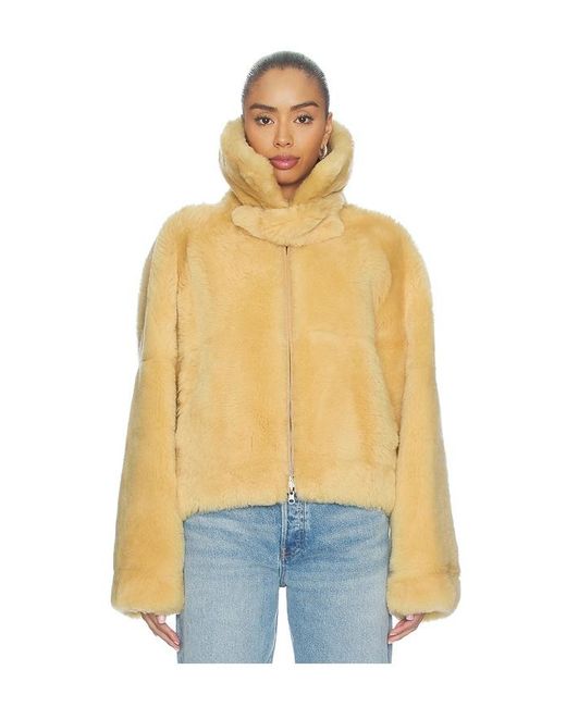 Helmut Lang Blue Shearling Bomber Jacket