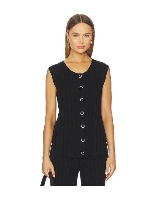 SNDY'S Black Baha Ribbed Top