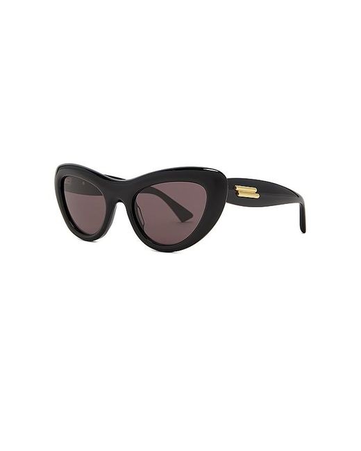 Bottega Veneta Black Curvy Cat Eye Sunglasses