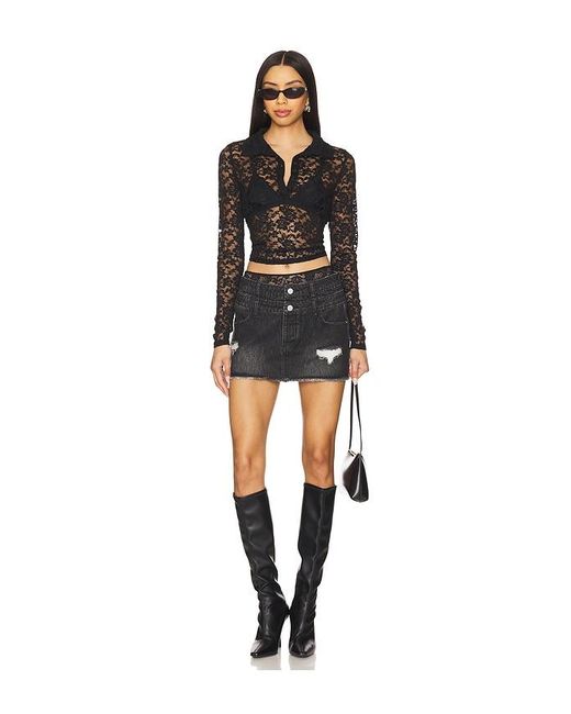 superdown Black Courtney Micro Mini Skirt