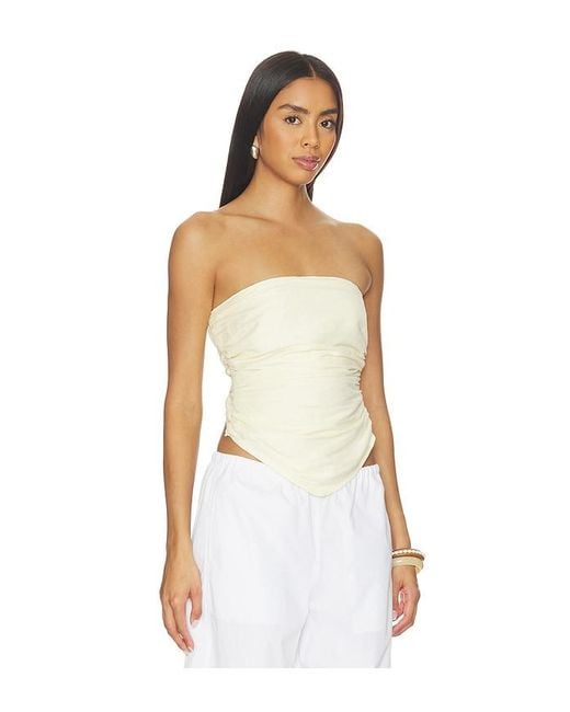 MAJORELLE White Beale Linen Top