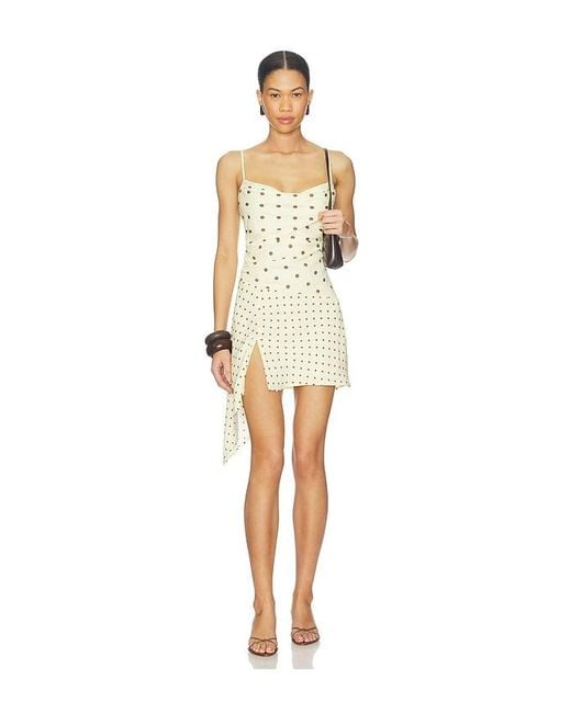 Runaway the Label Natural Alora Scoop Neck Mini Dress