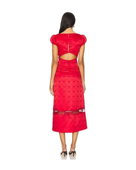 Free People Red Foolish Heart Midi Dress